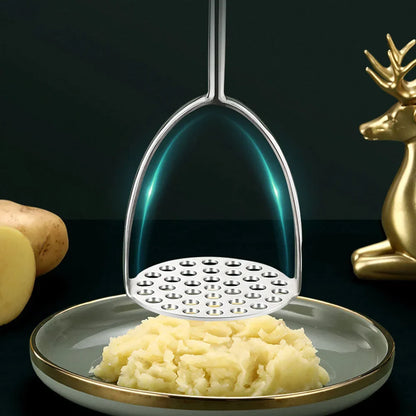 Stainless Steel Potato Masher - Wooden Handles - Durable and Efficient