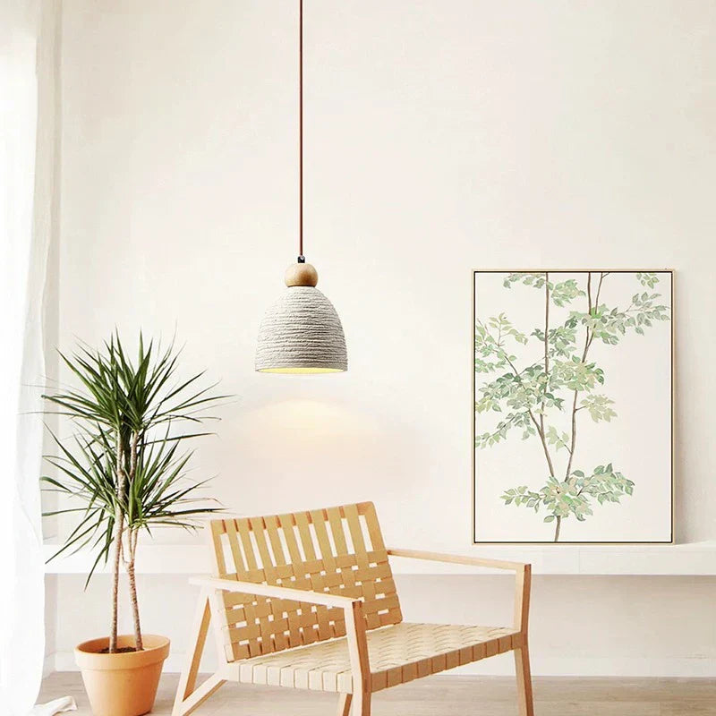 Retro Cream LED Pendant Light – Warm and Stylish