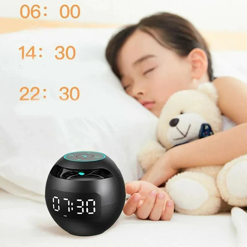 Bluetooth високоговорител с будилник, LED нощна лампа и цифров часовник за спалнята