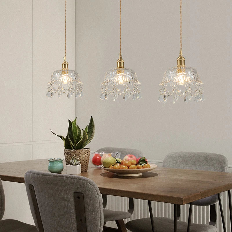 Retro European Glass Pendant Lamp – Elegant and Timeless