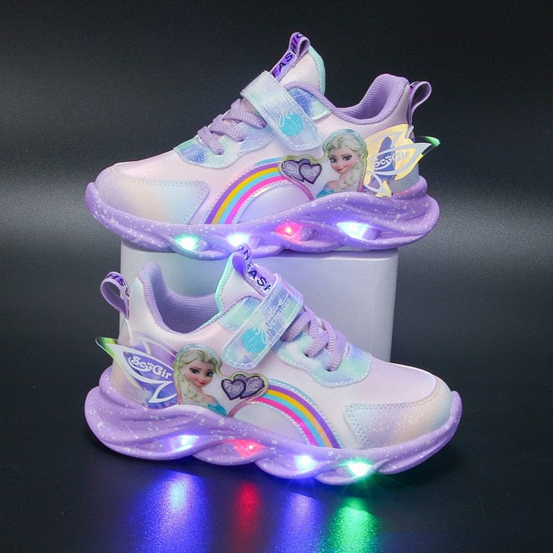Sneakers glitterate arcobaleno - Scarpe LED per bambini avventurieri