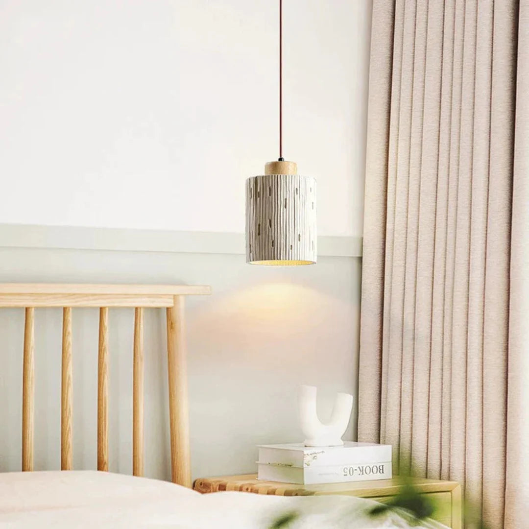 Lampada a sospensione retrò in cemento con LED - atmosfera industriale moderna