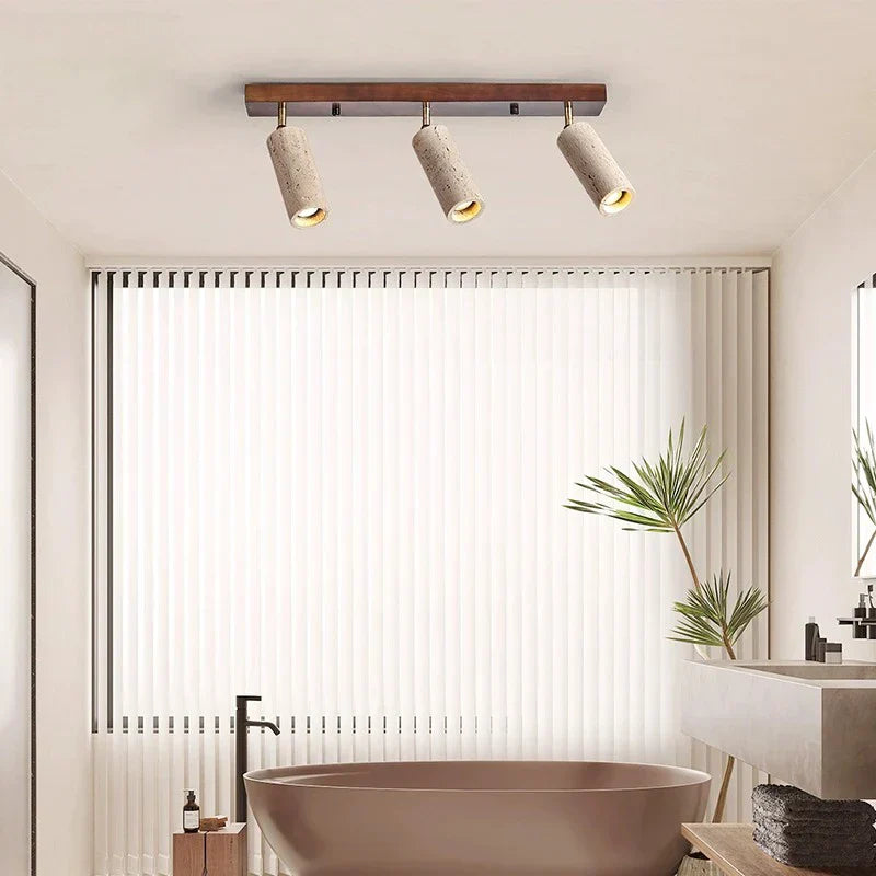 Travertine LED Ceiling Lamp with 3 Heads – Stylish and Modern
