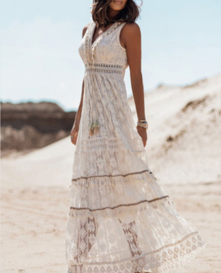 Summer Maxi Dress in Boho Style - Avery