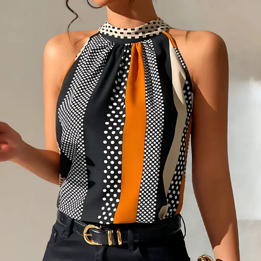Galatea – Blusa Halter Geométrica y Elegante para Mujer
