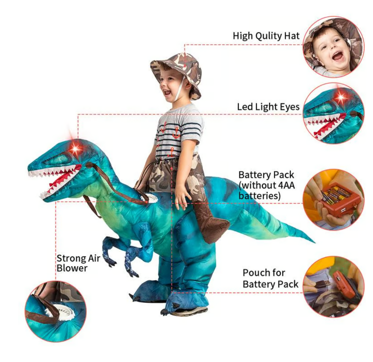 Nafukovací dinosaurus na ježdění - hračka