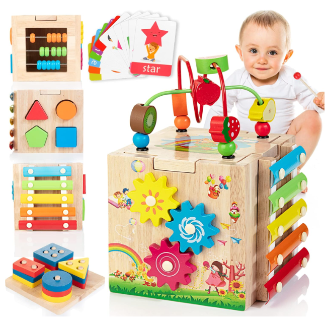 Montessori Activity Cube - 8-in-1 Educational Play Fun