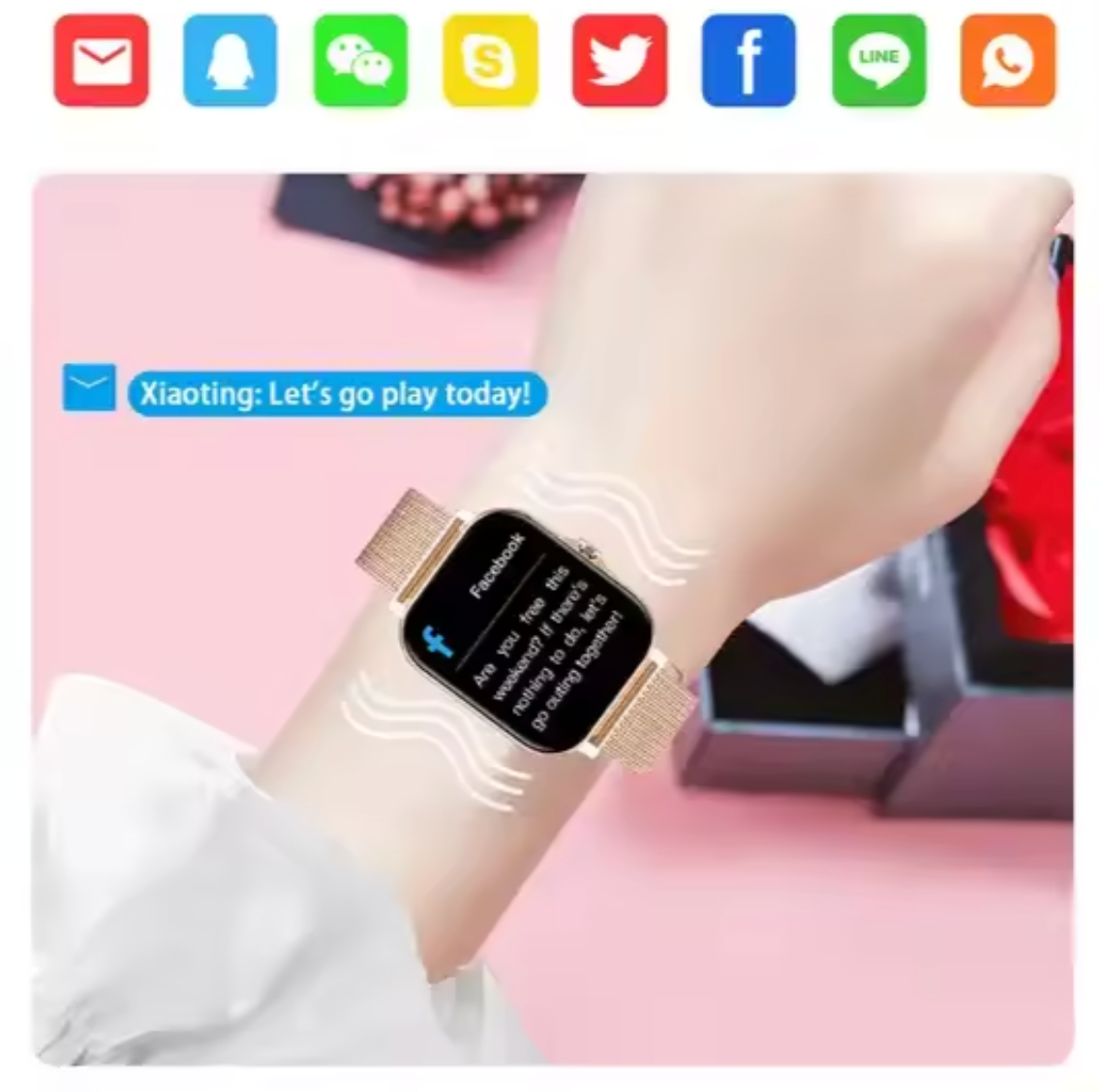 Elegante Smartwatch mit Gesundheits- und Aktivitätsüberwachung für Frauen – Aivee