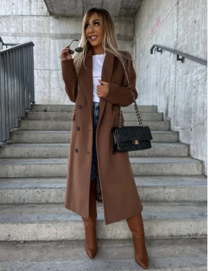 Warm trench coat with belt for women | winter