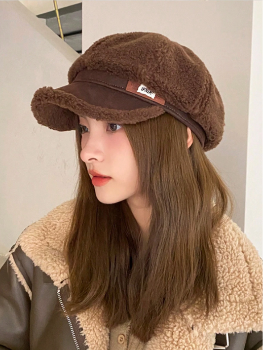 Warm Knitted Cable Pattern Winter Hat for Women