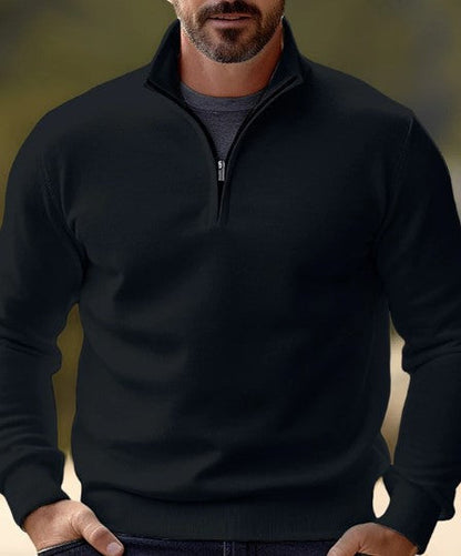 Bequemer Herrenpullover mit Viertel-Reißverschluss - George