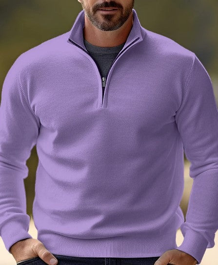 Bequemer Herrenpullover mit Viertel-Reißverschluss - George