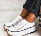 Trendy sneakers met plateauzool, veters en dikke zool voor dames