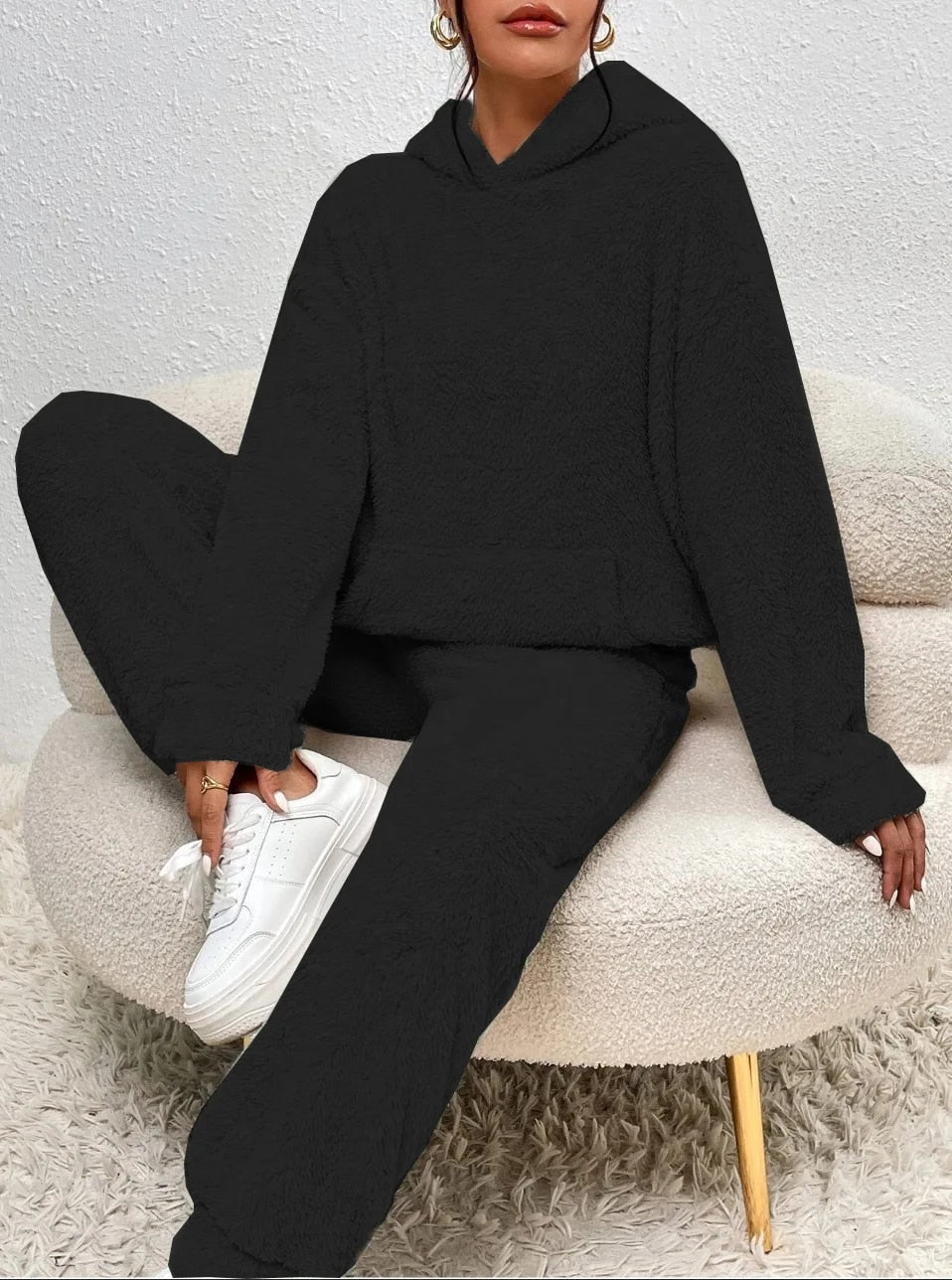 Ultra-Comfortable Teddy Loungewear with Hood - Lara