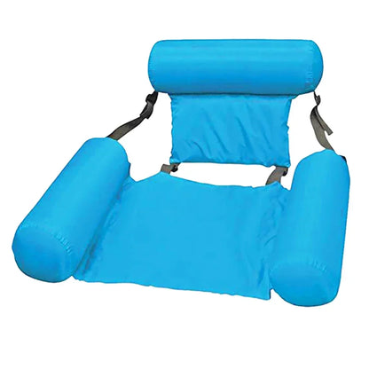 Luxury Inflatable Water Chair with Backrest - Floating Lounge Chair for Pool and Lake