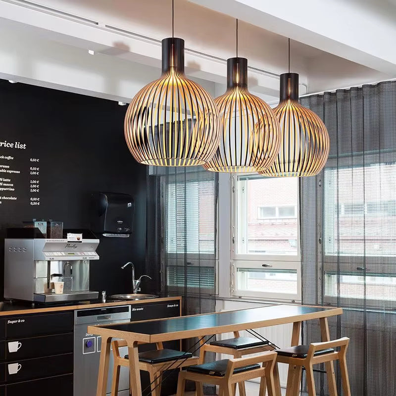 Lampada a sospensione Natura Orb – Design organico in legno per interni accoglienti