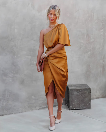 Mireille – Elegant Cocktail Dress with One Shoulder