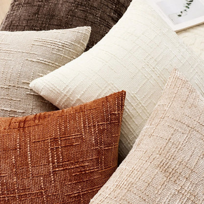 Fodera per cuscino in ciniglia con texture effetto bambù, per un ambiente lussuoso e accogliente