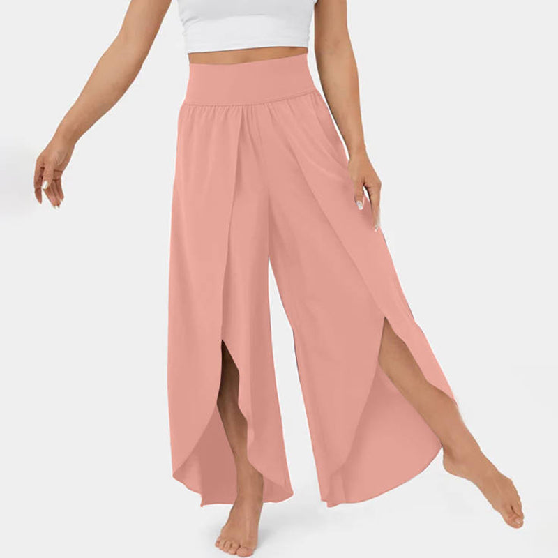 High-Waist Palazzo Pants with Flowing Legs