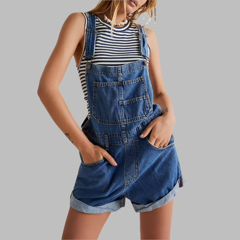 Sleeveless Denim Jumpsuit