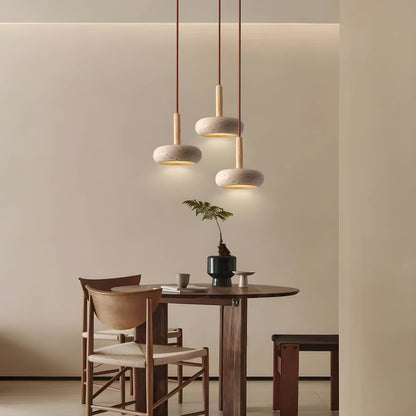 Stijlvolle plafondlamp van natuursteen