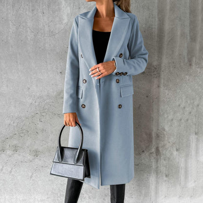 Elegant Long Wool Coat for Women