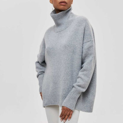 Ladies Trendy Oversized Roll Neck Jumper with Dropped Shoulders