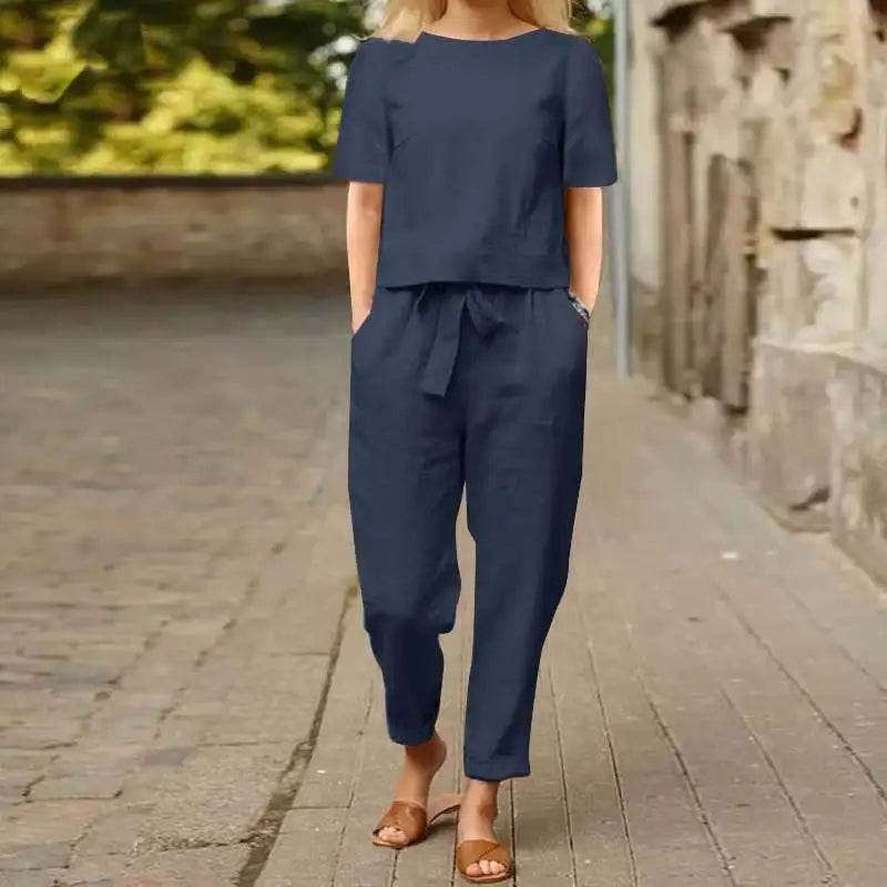 Comfortable Ladies Co-ord Set Two-Piece Set with Top and Trousers