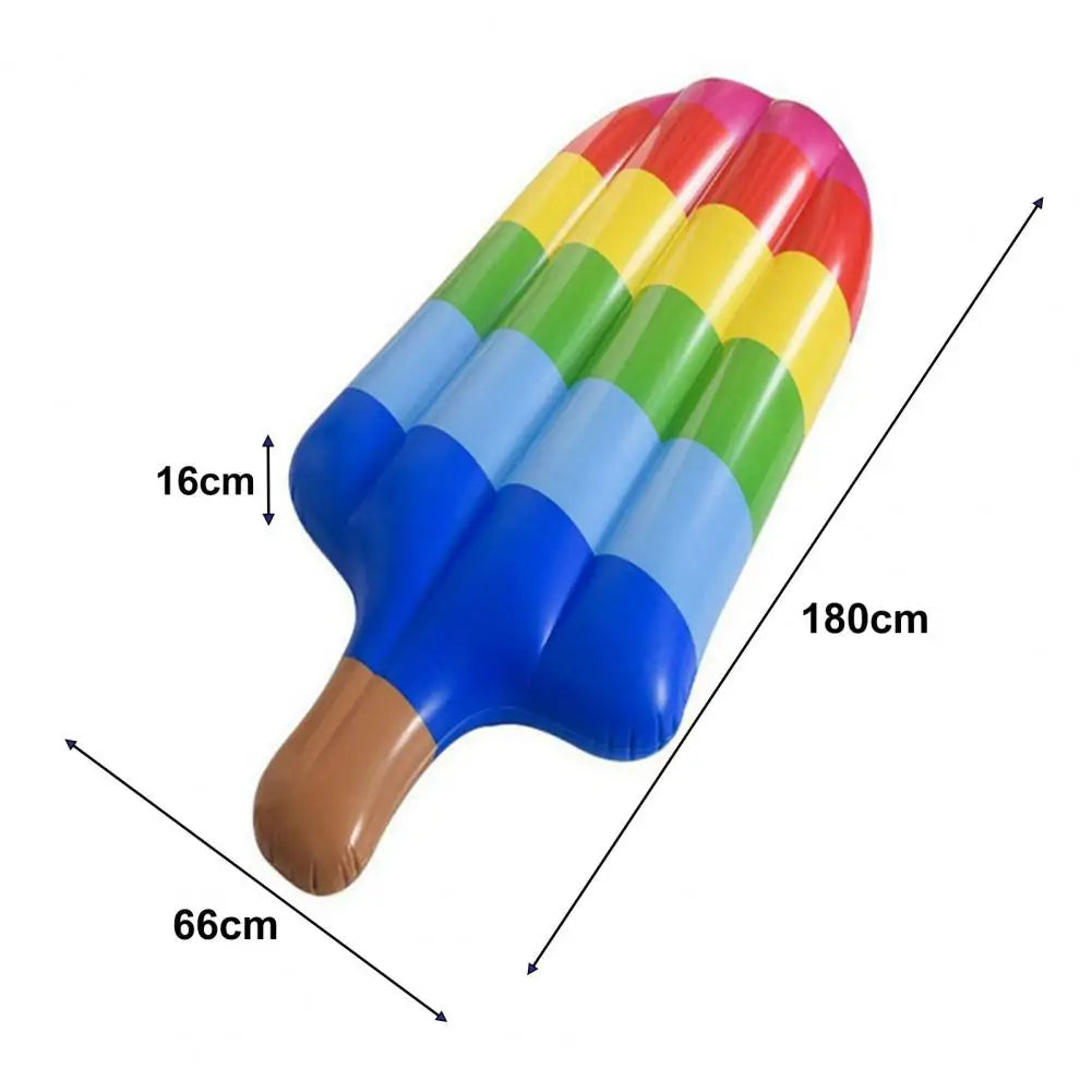 Flotador inflable para piscina con forma de helado - alegre tumbona arcoíris para la piscina