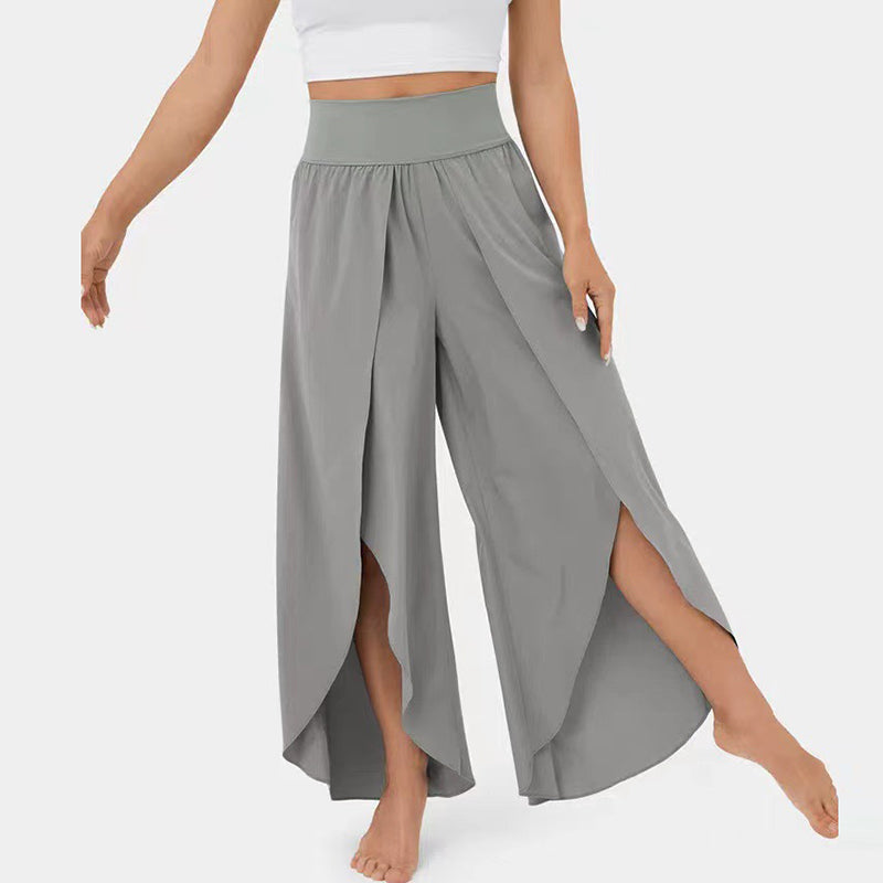 High-Waist Palazzo Pants with Flowing Legs