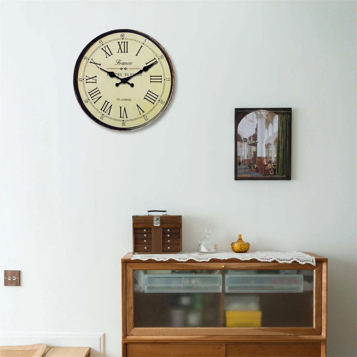 Reloj de pared - Diseño francés clásico - Movimiento de cuarzo silencioso