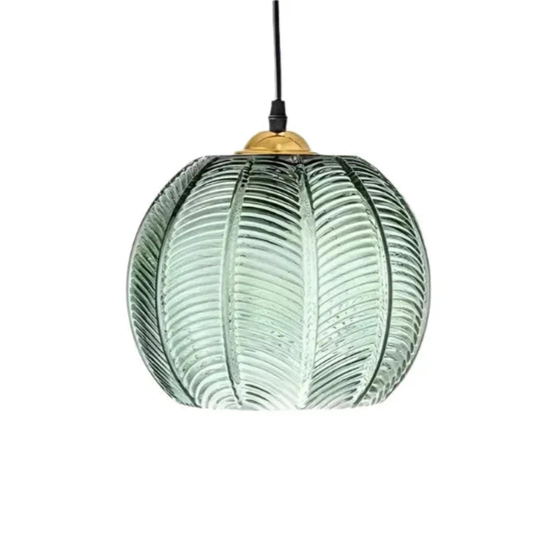 Modern Nordic Pendant Light with Green Leaf Pattern