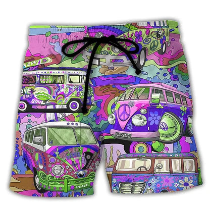 Men's Swim Shorts with Graffiti Design