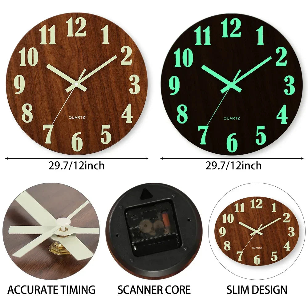 Orologio da parete fosforescente - Elegante e pratico