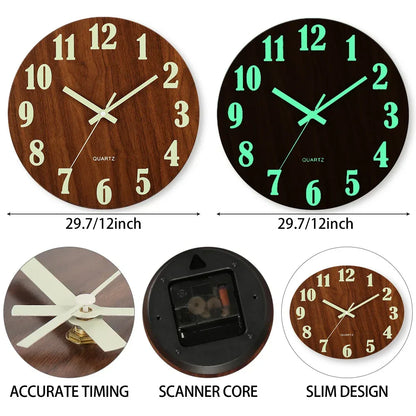 Orologio da parete fosforescente - Elegante e pratico