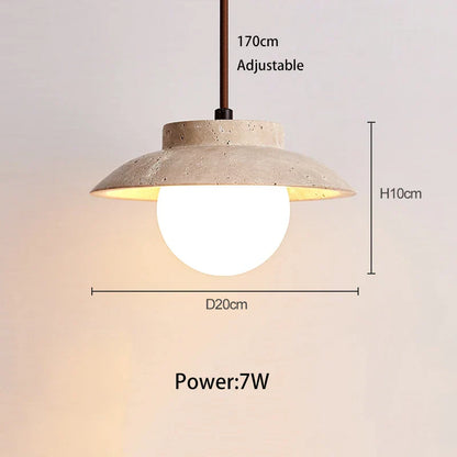 Elegante LED-Pendelleuchte aus Travertin