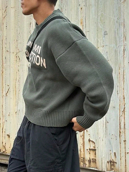 Sem | Men's American street style knitted jumper with round neck