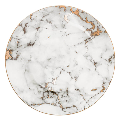 Luxury Porcelain Plates with Marble Effect and Gold Accents for Stylish Table Settings