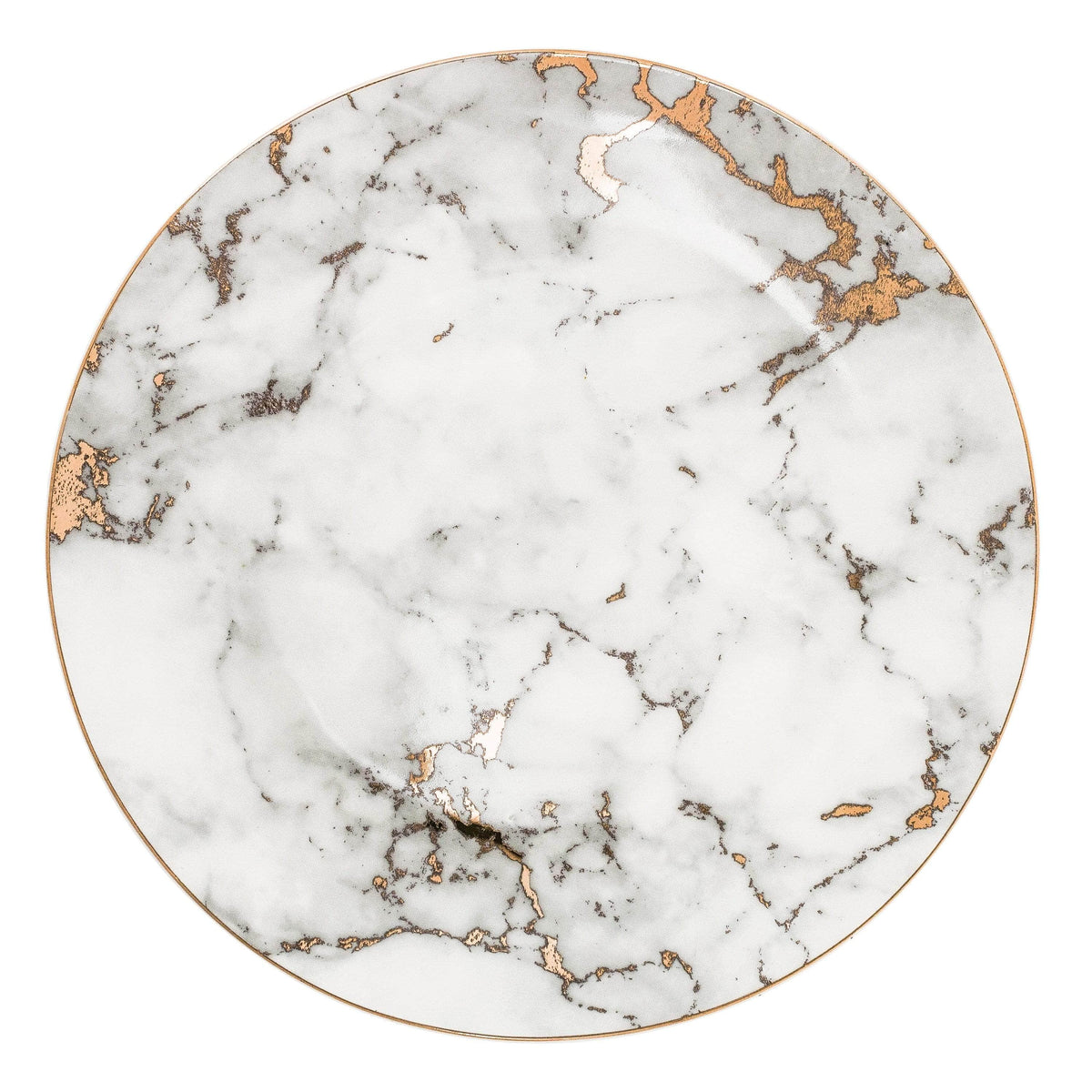 Luxury Porcelain Plates with Marble Effect and Gold Accents for a Stylish Table Setting
