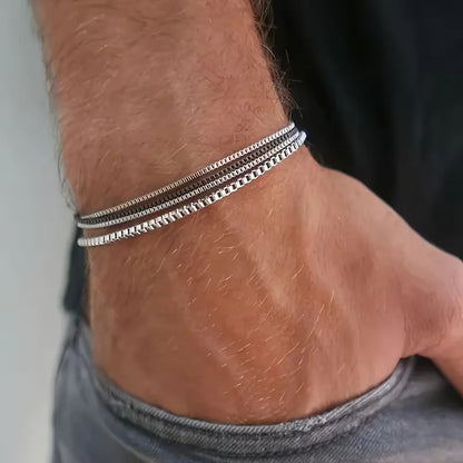 Set of four minimalist bracelets