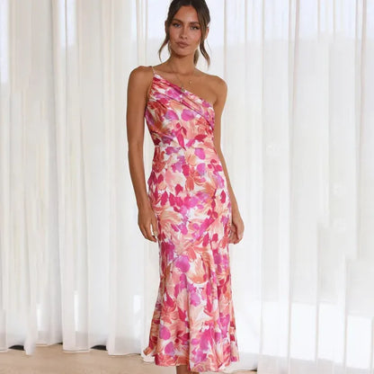 Pink Floral Off-Shoulder Dress - Noemi
