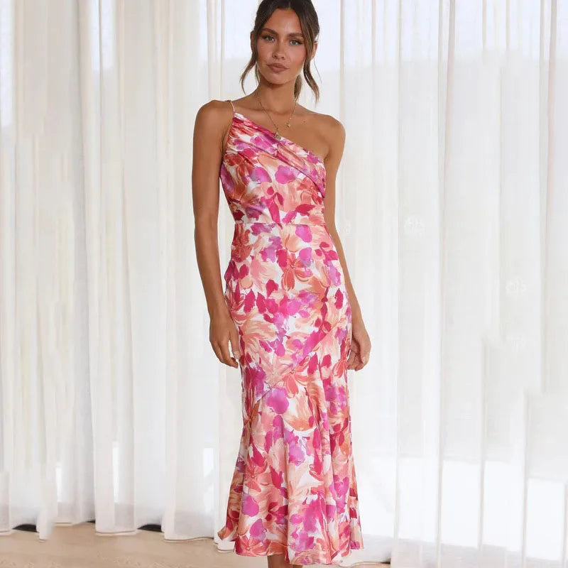 Pink Floral Off-Shoulder Dress - Noemi