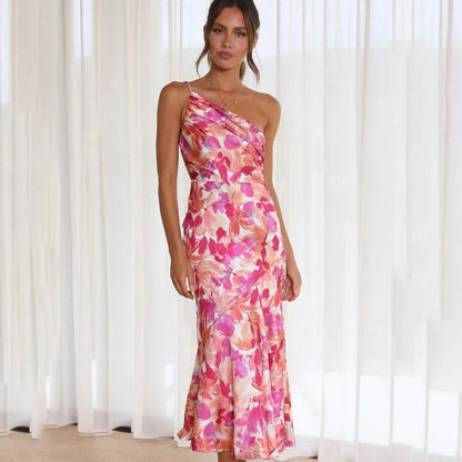 Pink Floral Off-Shoulder Dress - Noemi
