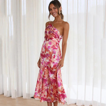 Pink Floral Off-Shoulder Dress - Noemi