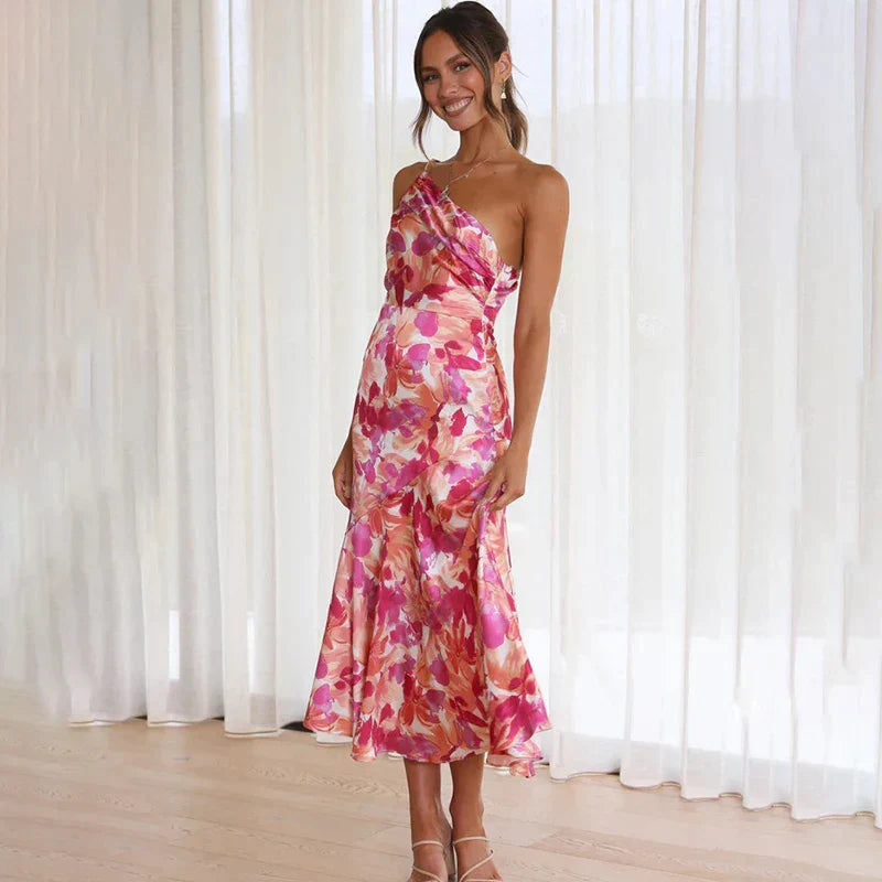 Pink Floral Off-Shoulder Dress - Noemi
