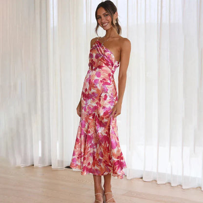 Pink Floral Off-Shoulder Dress - Noemi