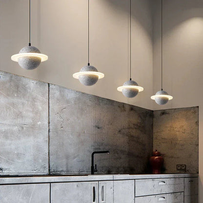 LED csillár csillag formában, travertin kivitelben – Modern, indusztriális függőlámpa