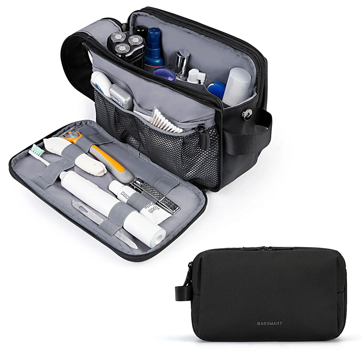 Beauty case idrorepellente con scomparti multipli e cerniere – Pratico per i viaggi