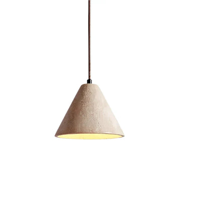 Candeeiro suspenso moderno em travertino com LED – Candeeiro elegante em calcário amarelo