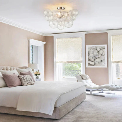 Candeeiro de teto Cluster Ribbed Bubble - Design luxuoso e elegante